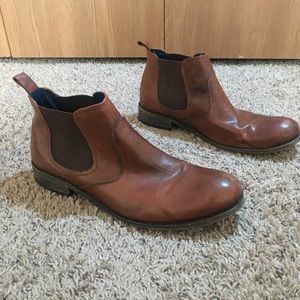 Brown Leather Chelsea Boots by Steve Madden